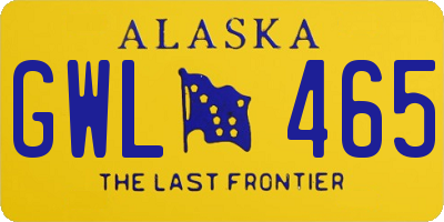 AK license plate GWL465