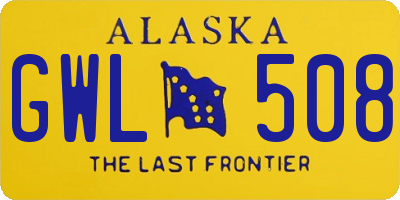 AK license plate GWL508