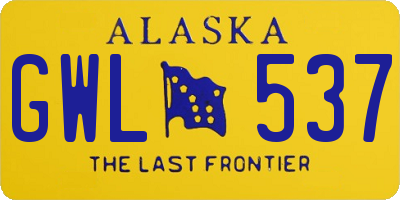 AK license plate GWL537