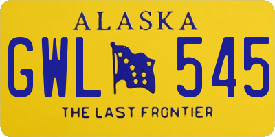 AK license plate GWL545