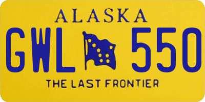 AK license plate GWL550