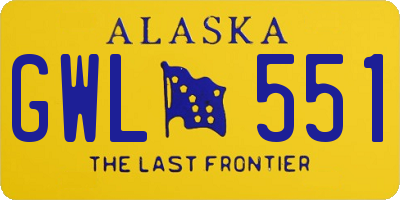 AK license plate GWL551