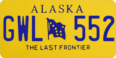 AK license plate GWL552