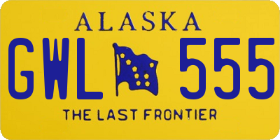 AK license plate GWL555