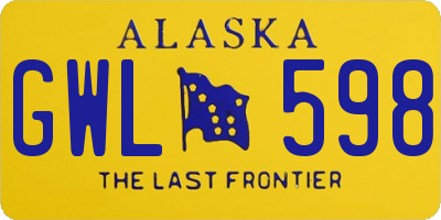 AK license plate GWL598