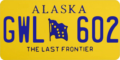 AK license plate GWL602