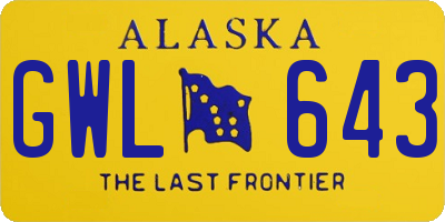 AK license plate GWL643