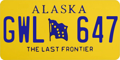 AK license plate GWL647