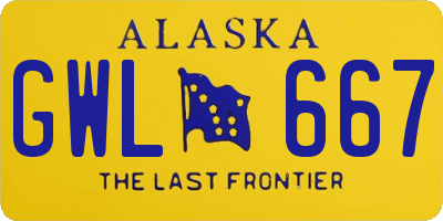 AK license plate GWL667