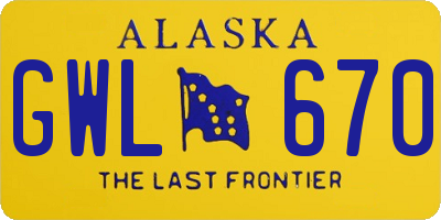 AK license plate GWL670