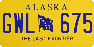 AK license plate GWL675