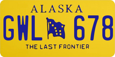 AK license plate GWL678