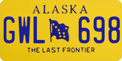 AK license plate GWL698