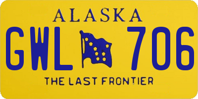 AK license plate GWL706