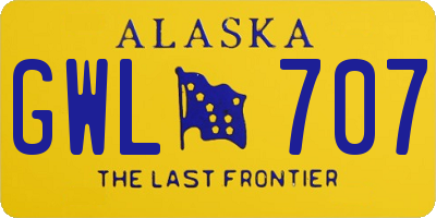 AK license plate GWL707