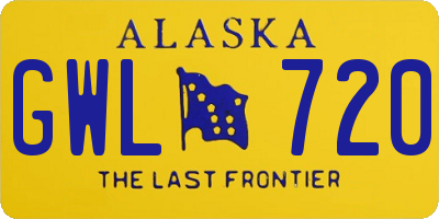 AK license plate GWL720