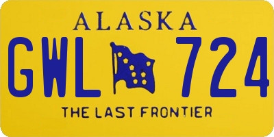 AK license plate GWL724