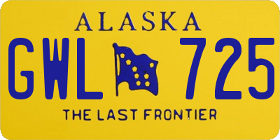 AK license plate GWL725
