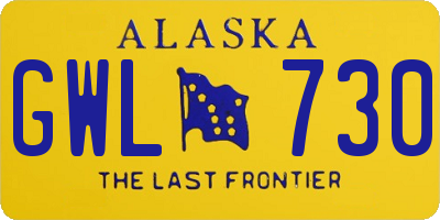 AK license plate GWL730