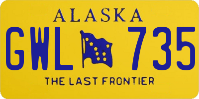 AK license plate GWL735