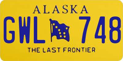 AK license plate GWL748