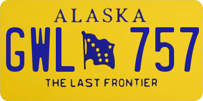 AK license plate GWL757