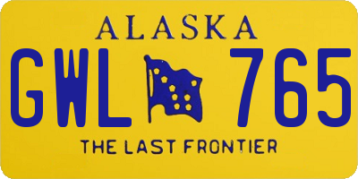 AK license plate GWL765