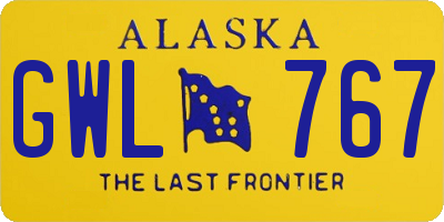 AK license plate GWL767