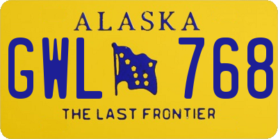 AK license plate GWL768