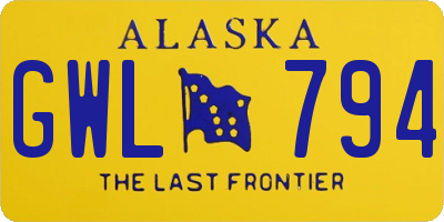 AK license plate GWL794