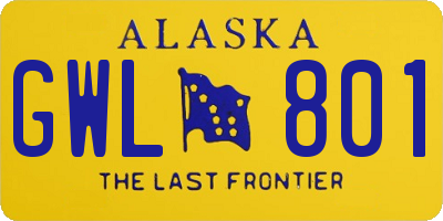 AK license plate GWL801