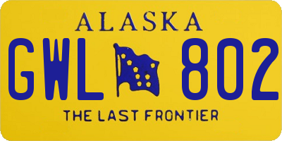 AK license plate GWL802