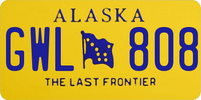AK license plate GWL808