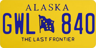 AK license plate GWL840