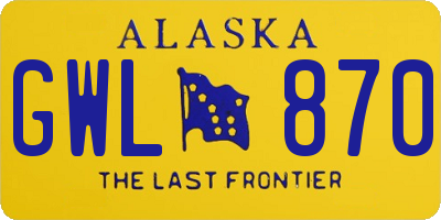 AK license plate GWL870