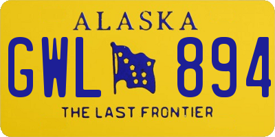 AK license plate GWL894
