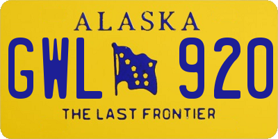 AK license plate GWL920