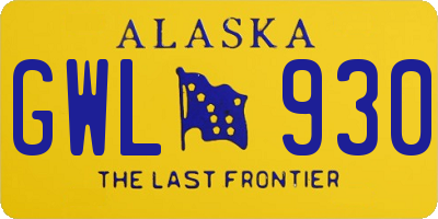 AK license plate GWL930