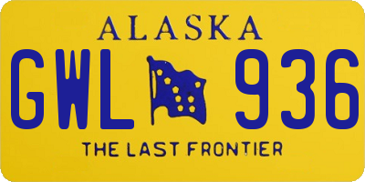 AK license plate GWL936