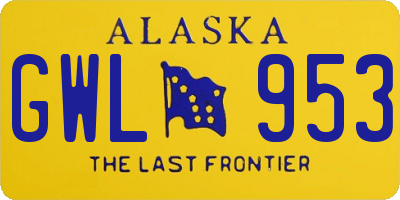 AK license plate GWL953