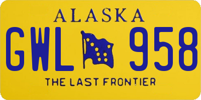 AK license plate GWL958