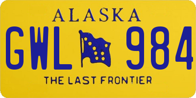 AK license plate GWL984
