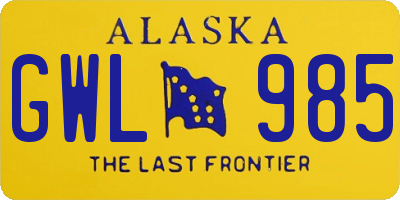 AK license plate GWL985