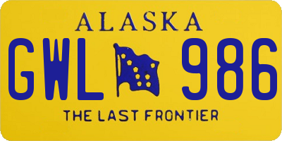 AK license plate GWL986