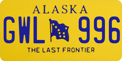 AK license plate GWL996