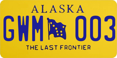 AK license plate GWM003