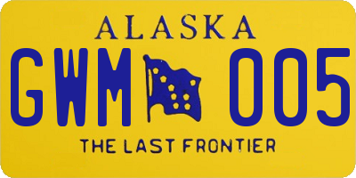 AK license plate GWM005