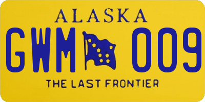 AK license plate GWM009