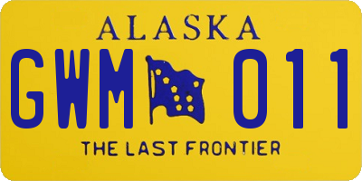 AK license plate GWM011