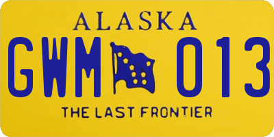 AK license plate GWM013